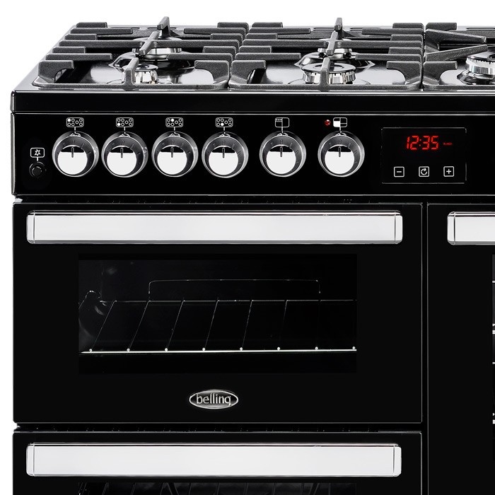 Belling 444444083 Cookcentre 100DFT Black 100cm Dual Fuel Range Cooker
