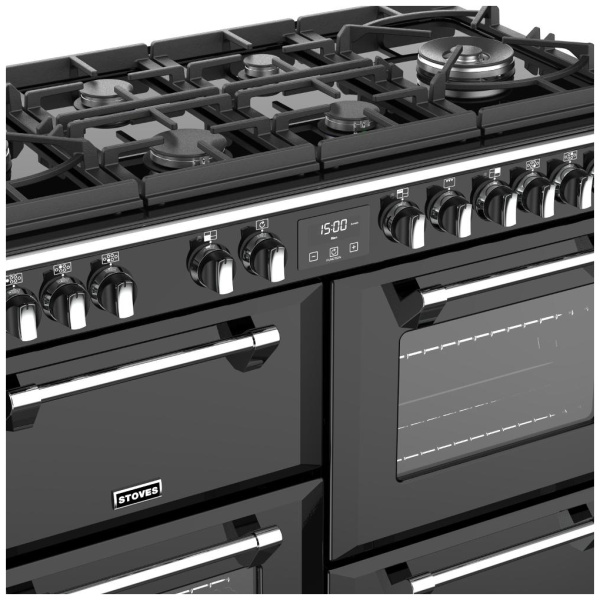 Stoves Richmond Deluxe S1100DFGTG Black 110cm Dual Fuel Range Cooker