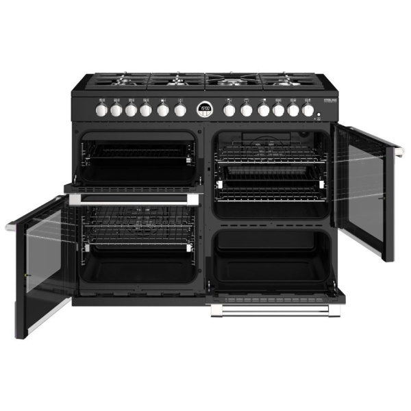 Stoves Sterling Deluxe S1100DFGTG Black 110cm Dual Fuel Range Cooker