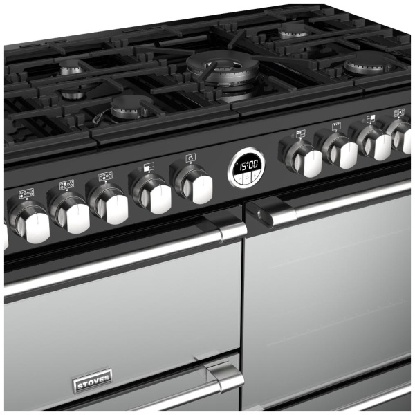 Stoves Sterling Deluxe S1100DFGTG Black 110cm Dual Fuel Range Cooker