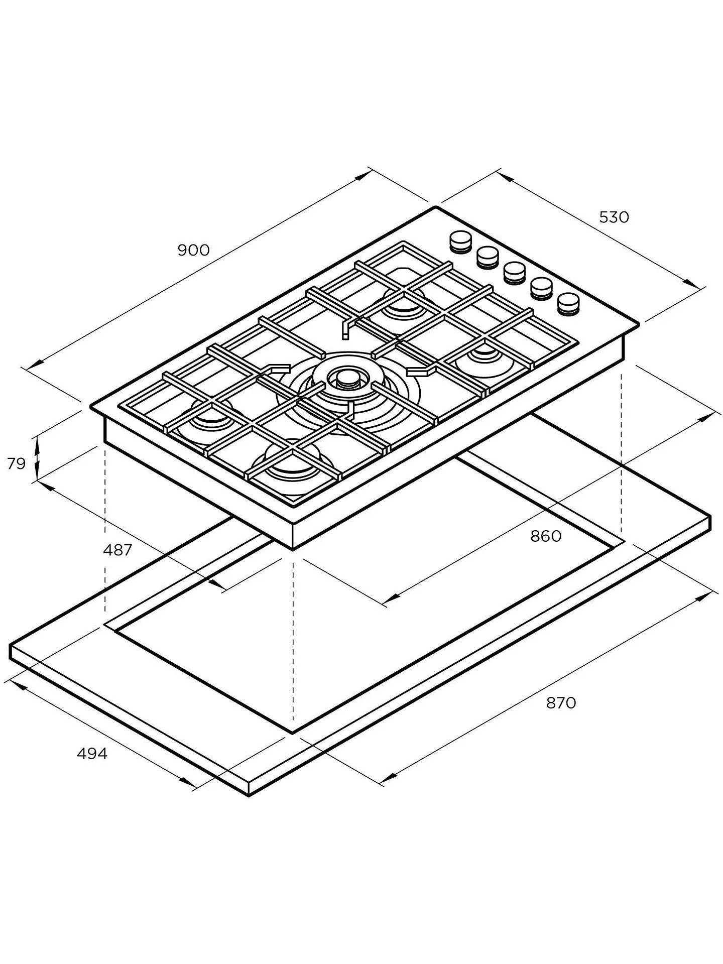 Fisher CG905DWNGFCX3 technical drawing
