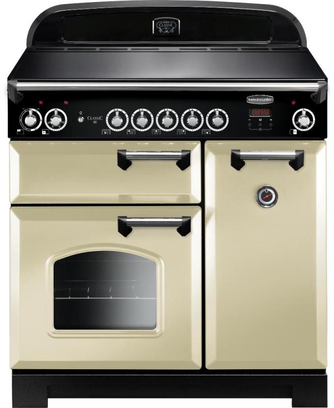 Photos - Cooker Rangemaster CLA90EICR/C 116950 CLASSIC 90 IND. CREAM CHROME CLA90EICRC 