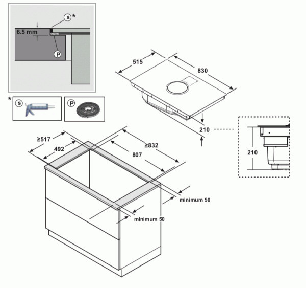 Elica NT-SWITCH-BLK-DO technical drawing