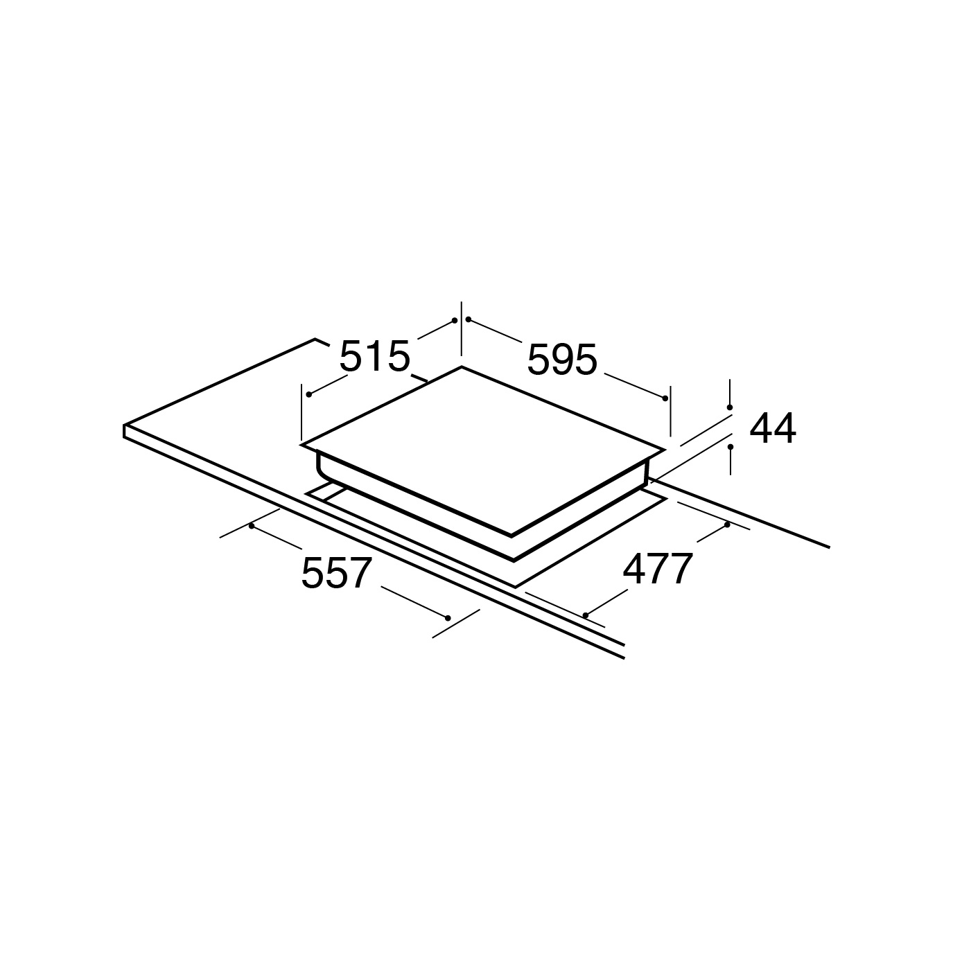 CDA HVG621BL technical drawing