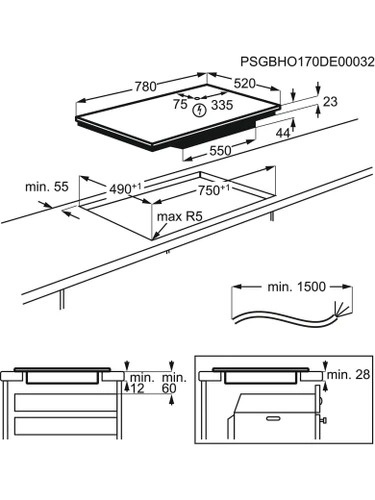 AEG IAE84411FB technical drawing