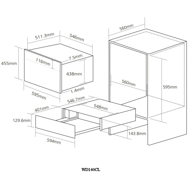 Caple WD140CLBK