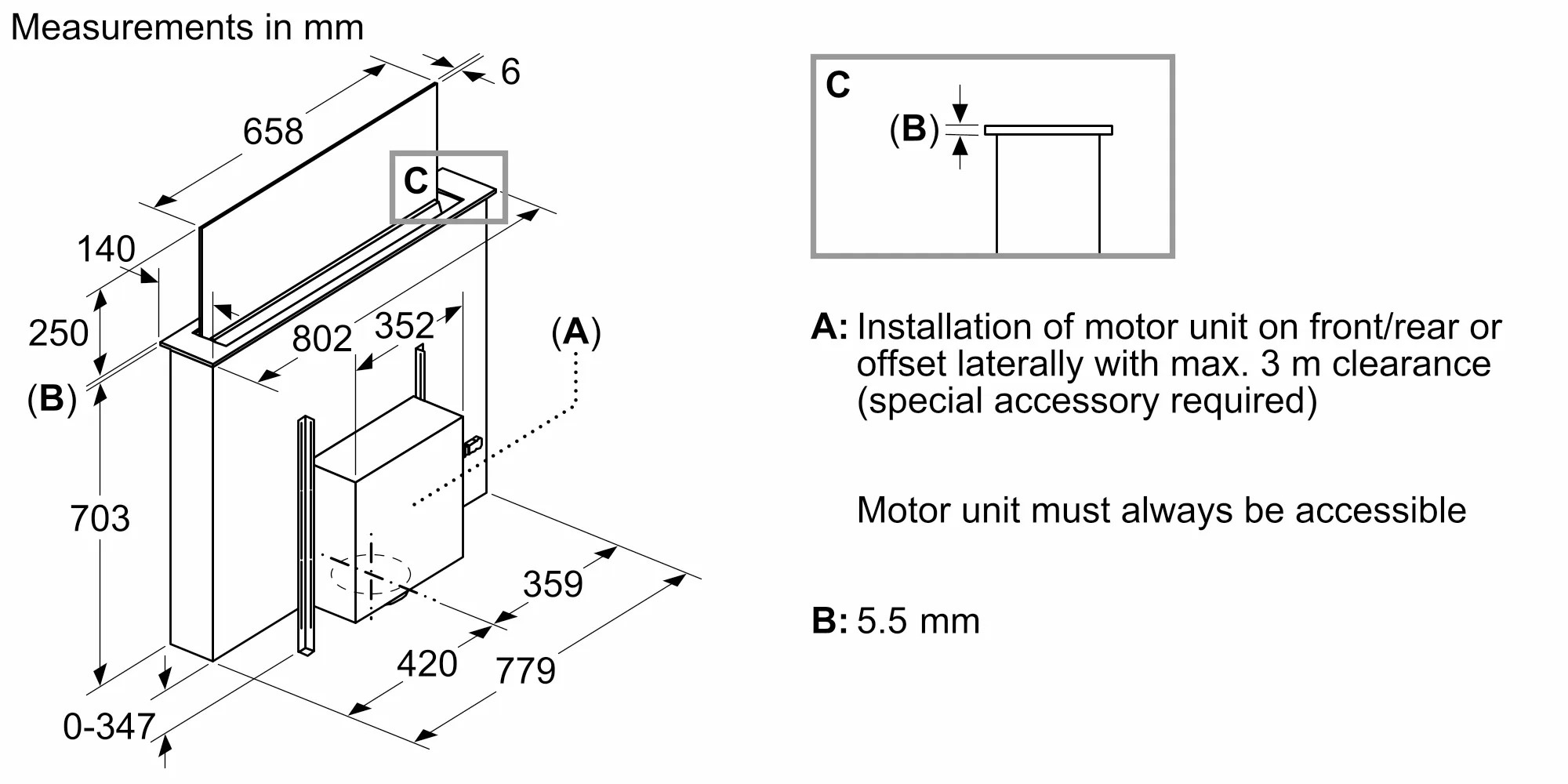 Bosch DDW88MM60B technical drawing