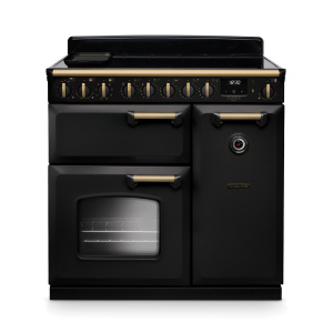 Rangemaster Classic Deluxe 90cm Induction Charcoal Black/Antique Brass