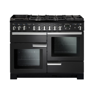 Rangemaster Professional Deluxe 110 Dual Fuel Range cooker Electric Combi Black