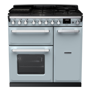 Rangemaster Estel Deluxe 90cm Dual Fuel Misty Blue/Chrome