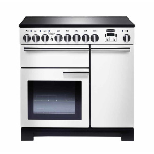 Rangemaster Professional Deluxe 90 Induction Freestanding cooker Electric Zone induction hob Black, White
