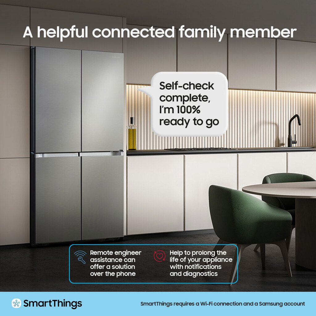 Samsung Series 7 SpaceMax™ RF50C532EB1/EU 495L Smart Multi Door Fridge Freezer, Matte Stainless - Image 3