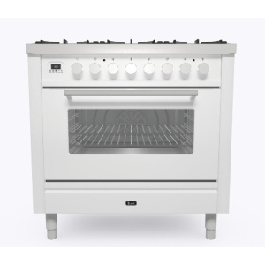 Ilve P096WE3WH cooker Range cooker Electric Gas Black, White