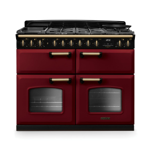 Rangemaster Classic Deluxe 110cm BC Dual Fuel Bordeaux/Antique Brass