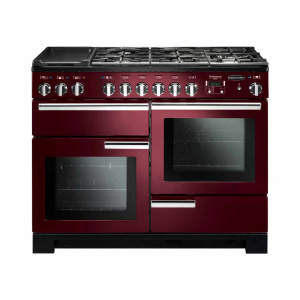 Rangemaster Professional Deluxe 110 Dual Fuel Freestanding cooker Electric Combi Black, Red