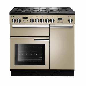 Rangemaster Professional + 90 Dual Fuel Freestanding cooker Electric Gas Black, Cream