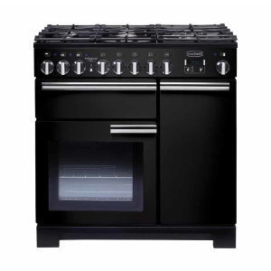 Rangemaster Professional Deluxe 90 Dual Fuel Freestanding cooker Electric Gas Black