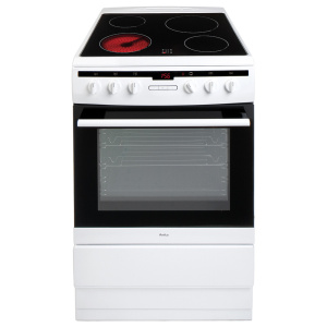 Amica 608CE2TAW cooker Freestanding cooker Electric Ceramic hob Black, White