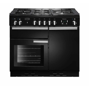 Rangemaster Professional + 100 Dual Fuel Freestanding cooker Electric Gas Black