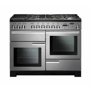 Rangemaster Professional Deluxe 110 Dual Fuel Freestanding cooker Electric Combi Black, Stainless steel