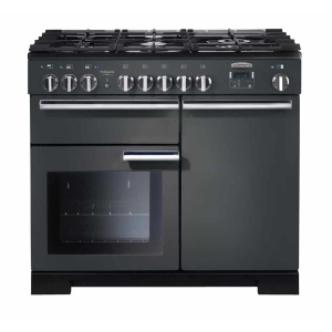 Rangemaster Professional Deluxe 100 Dual Fuel Freestanding cooker Electric Gas Black, Grey