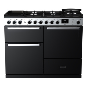 Rangemaster Edge Deluxe 110cm Dual Fuel Black Glass/Chrome