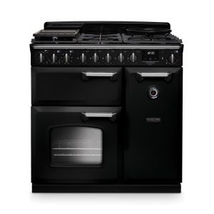 Rangemaster Classic Deluxe 90cm Dual Fuel Black/Chrome