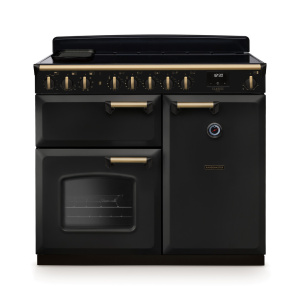 Rangemaster Classic Deluxe 100cm Induction Charcoal Black/Antique Brass