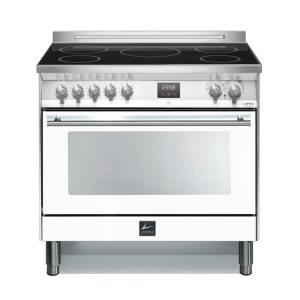 Lofra PBPG96WFMT/5I Freestanding cooker Electric Zone induction hob Stainless steel, White