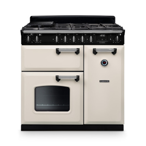 Rangemaster Classic 90cm Dual Fuel Pale Cream/Chrome
