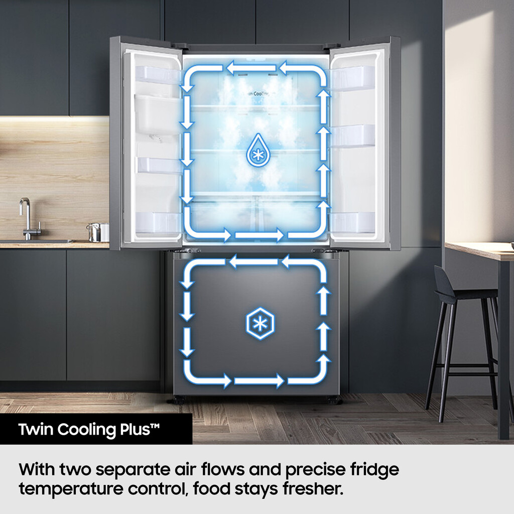 Samsung Series 7 SpaceMax™ RF50C532EB1/EU 495L Smart Multi Door Fridge Freezer, Matte Stainless - Image 6