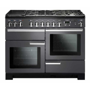 Rangemaster Professional Deluxe 110 Dual Fuel Freestanding cooker Electric Combi Black, Grey