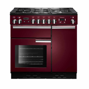 Rangemaster Professional + 90 Dual Fuel Freestanding cooker Electric Gas Black, Red