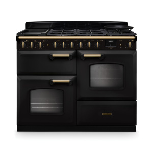 Rangemaster Classic Deluxe 110cm OC Dual Fuel Charcoal Black/Antique Brass
