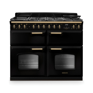 Rangemaster Classic Deluxe 110cm BC Dual Fuel Black/Antique Brass
