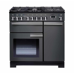 Rangemaster Professional Deluxe 90 Dual Fuel Freestanding cooker Electric Gas Black, Grey
