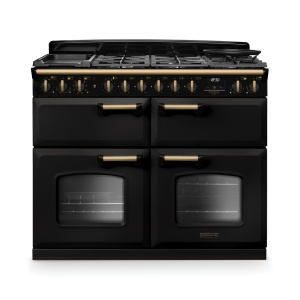 Rangemaster Classic Deluxe 110cm BC Dual Fuel Charcoal Black/Antique Brass