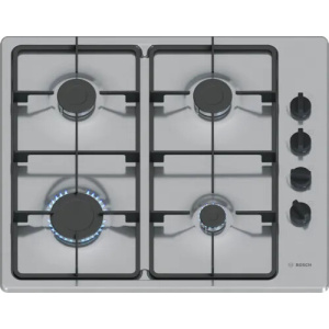 Bosch Serie 2 PBP6B5K60 hob Stainless steel Built-in 60 cm Gas 4 zone(s)