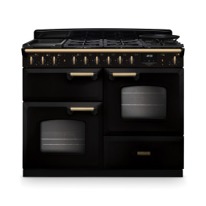 Rangemaster Classic Deluxe 110cm OC Dual Fuel Black/Antique Brass