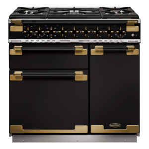 Rangemaster ELS90DFFGB/BE cooker Range cooker Electric Gas Black, Brass
