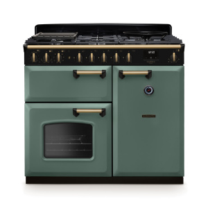 Rangemaster Classic Deluxe 100cm Dual Fuel Mineral Green/Antique Brass