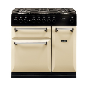 AGA Masterchef Deluxe 90 Freestanding cooker Electric Gas Chrome, Cream