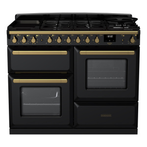 Rangemaster Estel Deluxe 110cm Dual Fuel Black/Antique Brass