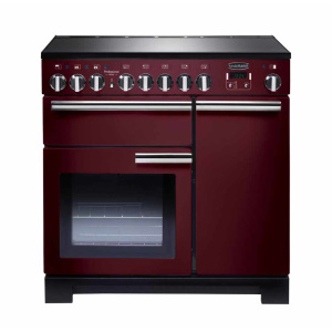 Rangemaster Professional Deluxe 90 Induction Freestanding cooker Electric Zone induction hob Black, Red