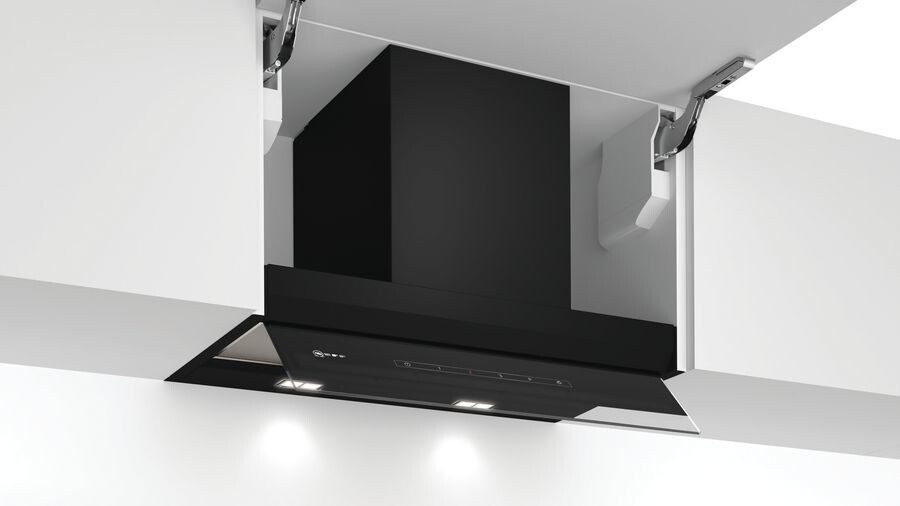 Neff D65XAM2S0B cooker hood Semi built-in (pull out) Black 460 m³/h