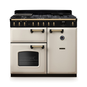 Rangemaster Classic Deluxe 100cm Dual Fuel Pale Cream/Antique Brass