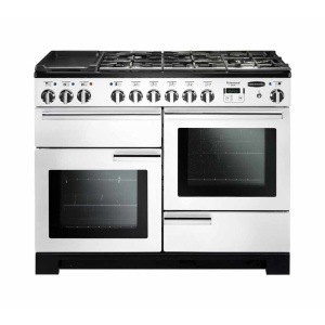 Rangemaster Professional Deluxe 110 Dual Fuel Freestanding cooker Electric Combi Black, White