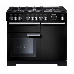 Rangemaster Professional Deluxe 100 Dual Fuel Freestanding cooker Electric Gas Black