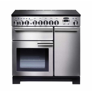 Rangemaster Professional Deluxe 90 Induction Freestanding cooker Electric Zone induction hob Black, Stainless steel