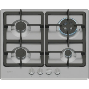 Neff T26GKH8N0 hob Black, Stainless steel Built-in 60 cm Gas 4 zone(s)